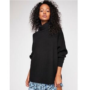 Like New Free People Softly Structured Knit Oversized Turtleneck Sweater XS